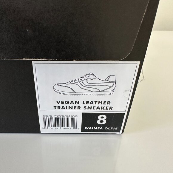 NWT Banana Republic Factory Vegan Leather Trainer Sneaker Size 8 in Waimea Olive - Picture 3 of 6